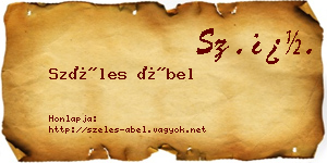 Széles Ábel névjegykártya