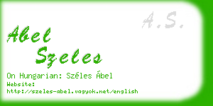 abel szeles business card